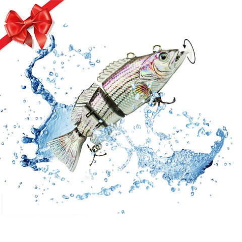 UFISH 3.5" Robotic Swimming Fishing Lure, White Bass